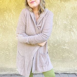 Barefoot Dreams CozyChic Lite Beach Rock hooded cardigan sweater Sz  XL
